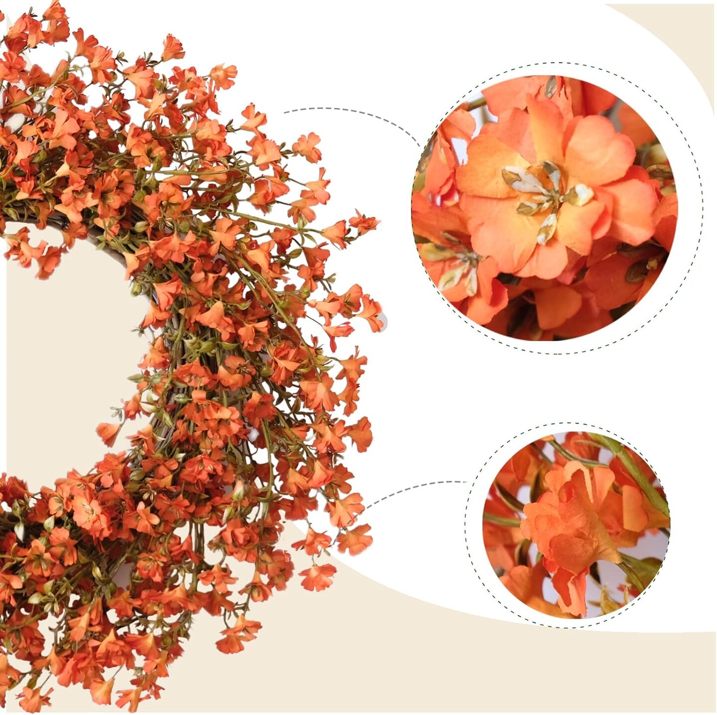 Fall Orange Forsythia Wreath - 22 Inch