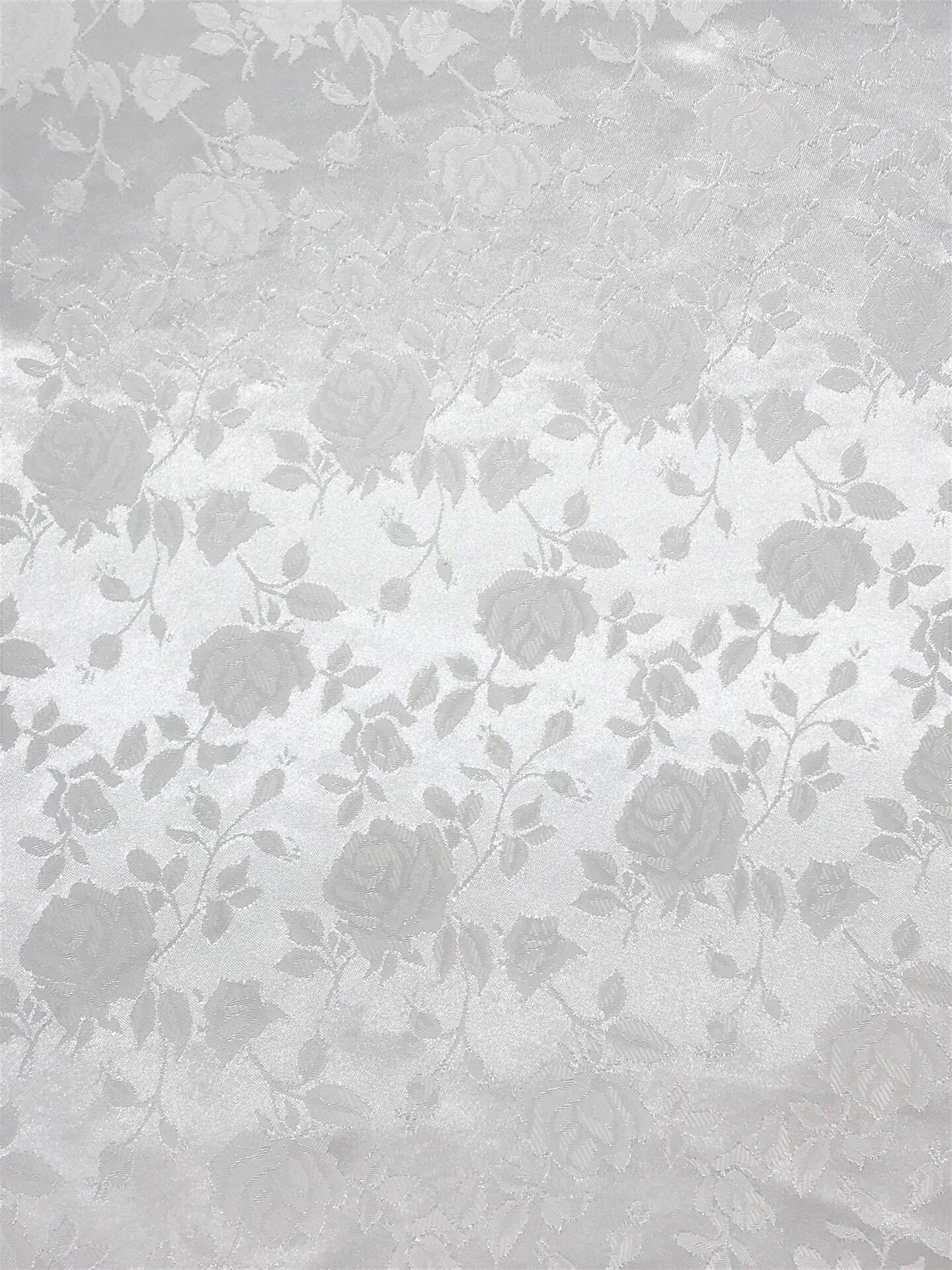 1 Yard white Jacquard Satin Reversible Fabric for Wedding Tablecloths Drapery Garments Crafts 58/60 Inches Width