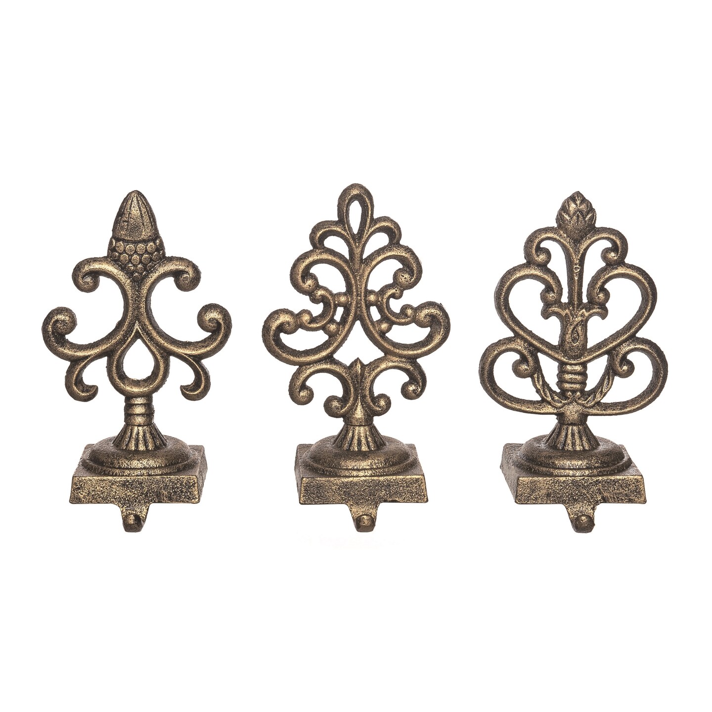Cast Iron Ornate Tarnished Gold Stocking Set of 3 Decorations | Michaels
