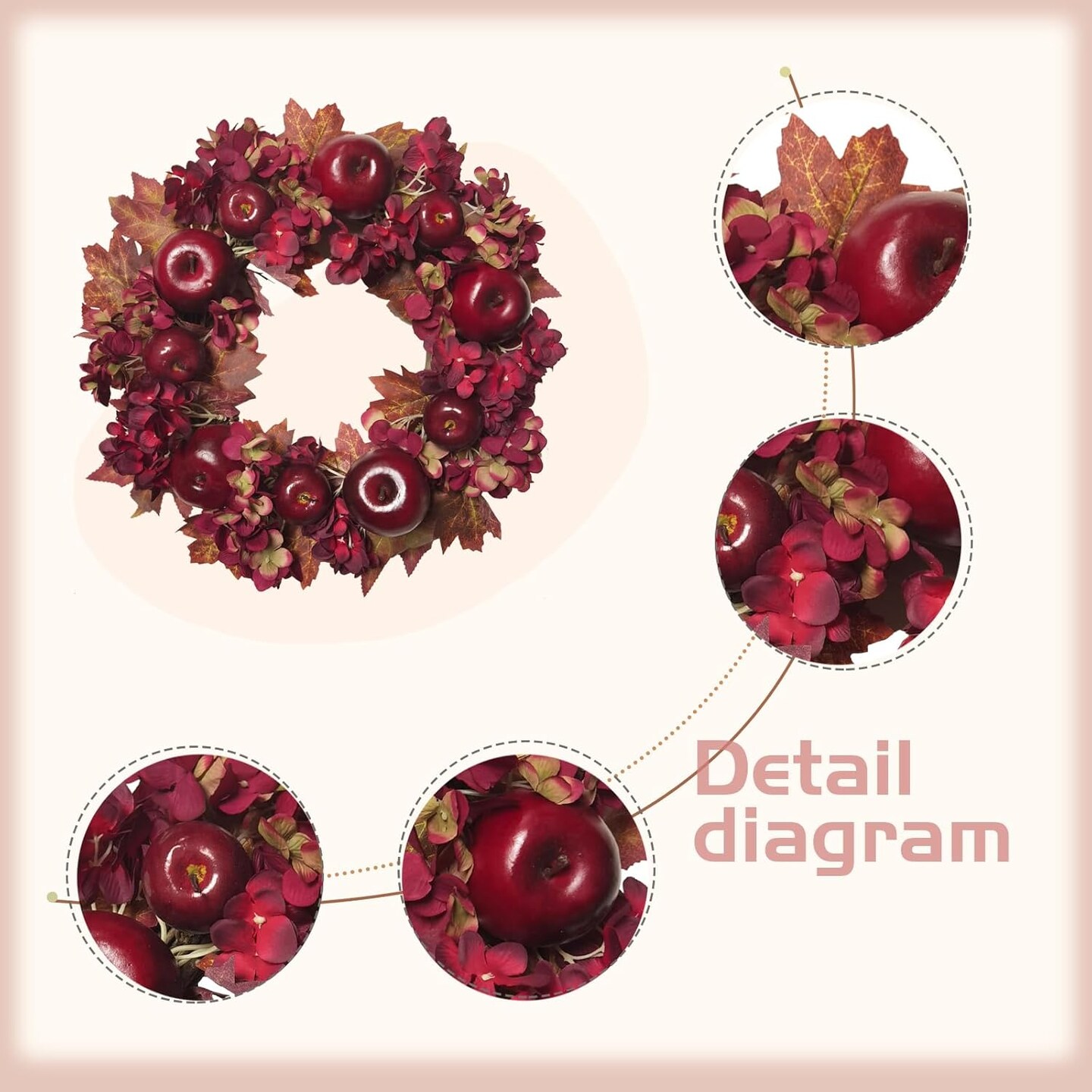 Apples Hydrangea Fall Leaves - Fall Wreaths