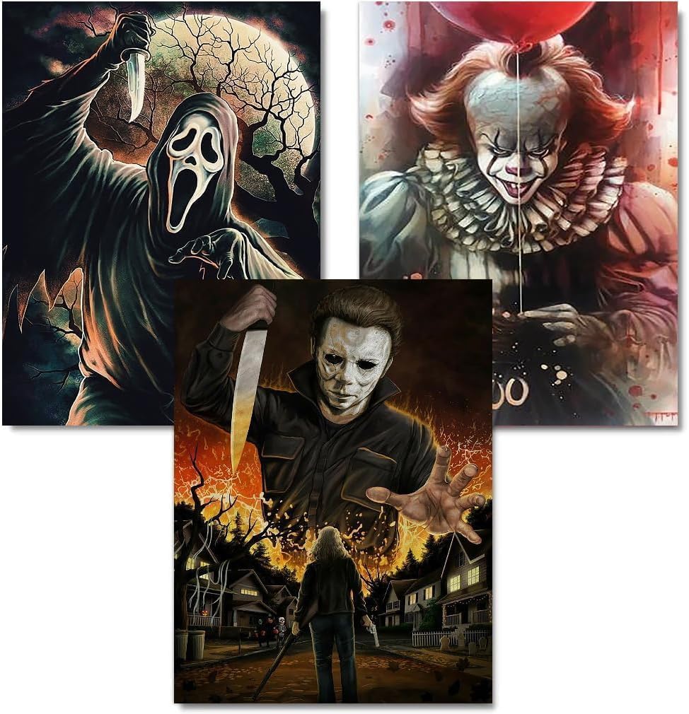 3 Pack Halloween 5D Diamond Art Kits,Diamond Painting Kits for Adults,12x16inch