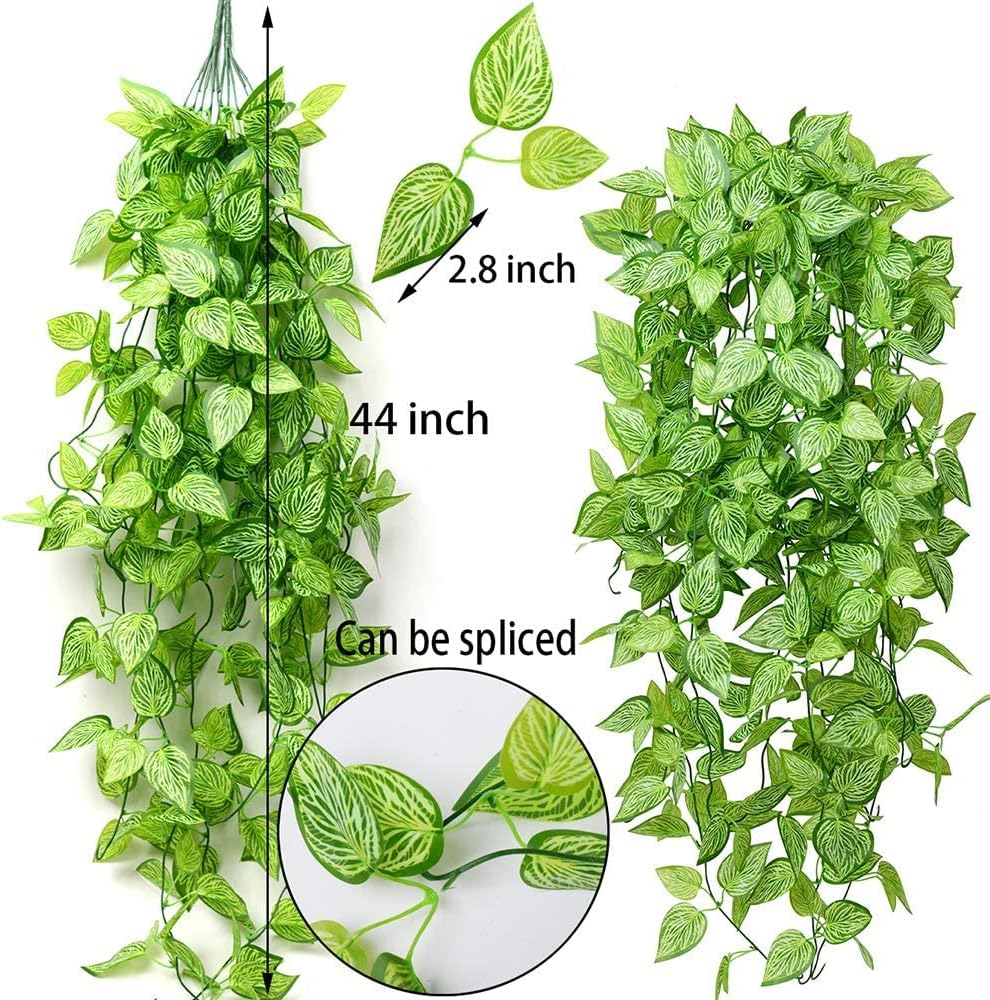 2 pcs Artificial Plants Outdoor UV Resistant Plastic Plants (Green)