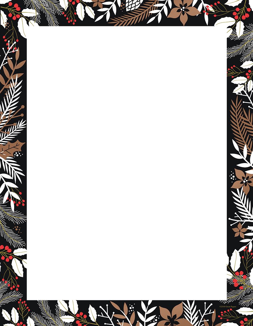 Great Papers! Copper Foil Holly Holiday Stationery Letterhead, 8.5" x 11", Printer Friendly, 40 sheets