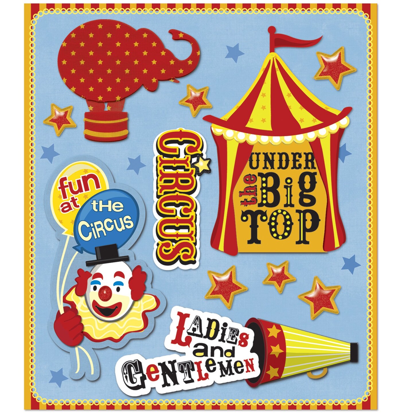 K & Company Life's Little Occasions Circus Dimensional Stickers