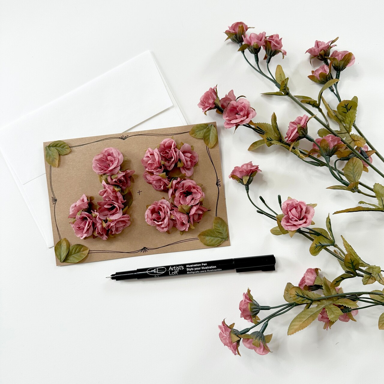 Floral Monogram Valentine's Day Card