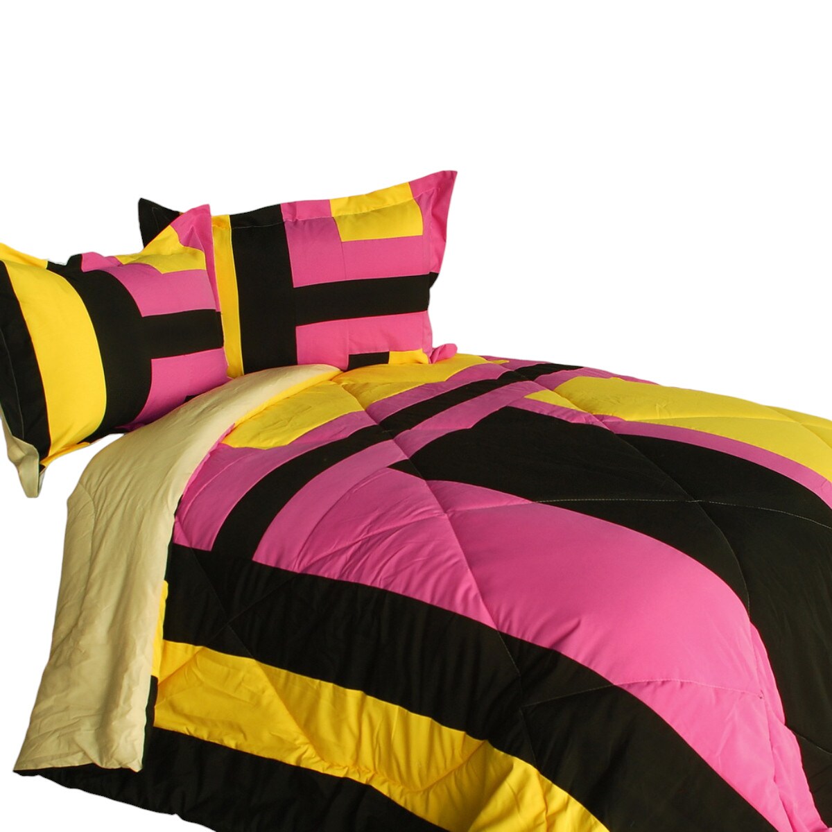 Twin Patchwork Comforter & Sham Set Reversible Down Alt Handmade