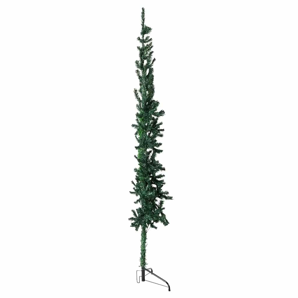 vidaXL Artificial Half Christmas Tree Green PVC Slim Decorative Inlays