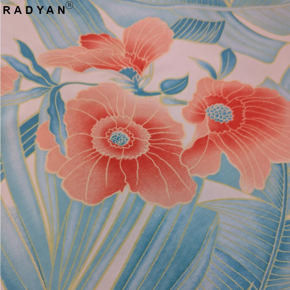 1 Yard Floral Print 97% Cotton 3% Spandex Fabric Stretch Soft Material 44/45 Inch Wide