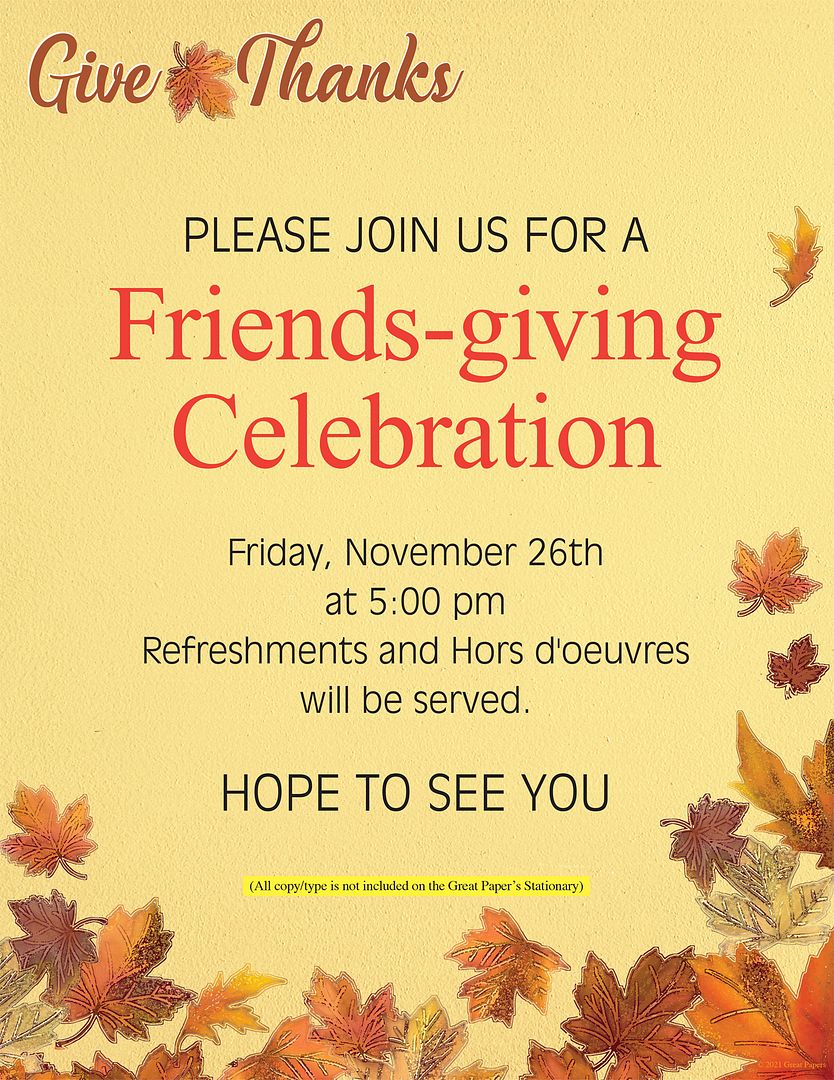 Great Papers! Fall Give Thanks Thanksgiving LetterheadStationery Letterhead, 8.5" x 11", Printer Friendly, 50 sheets