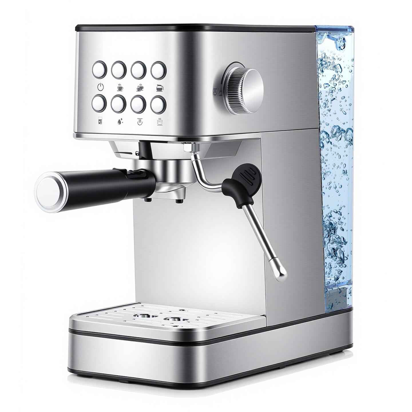 Stainless Steel Espresso Machine 20 Bar Coffee Maker With Milk Frother 57oz Tank