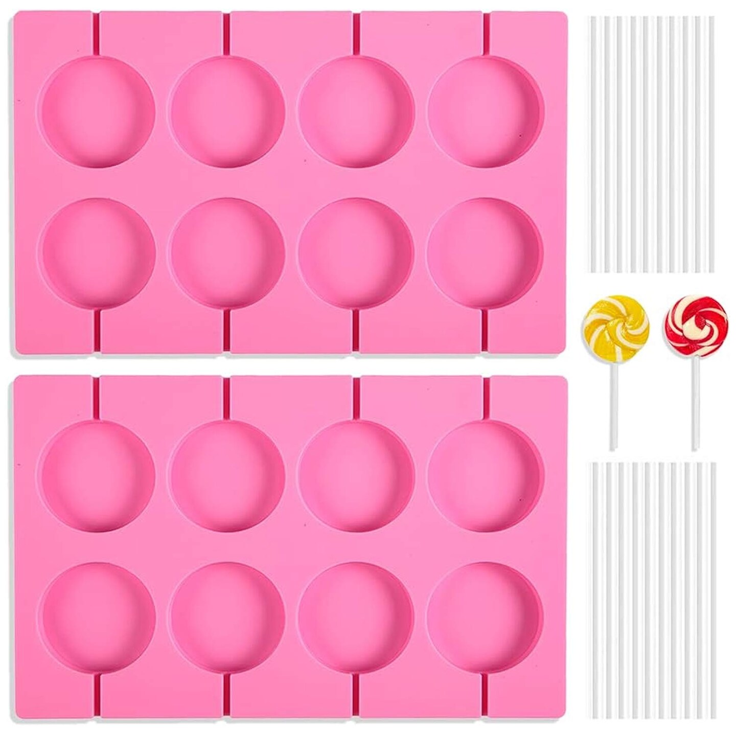 Silicone 2&#x22; Round Lollipop Sucker Mold