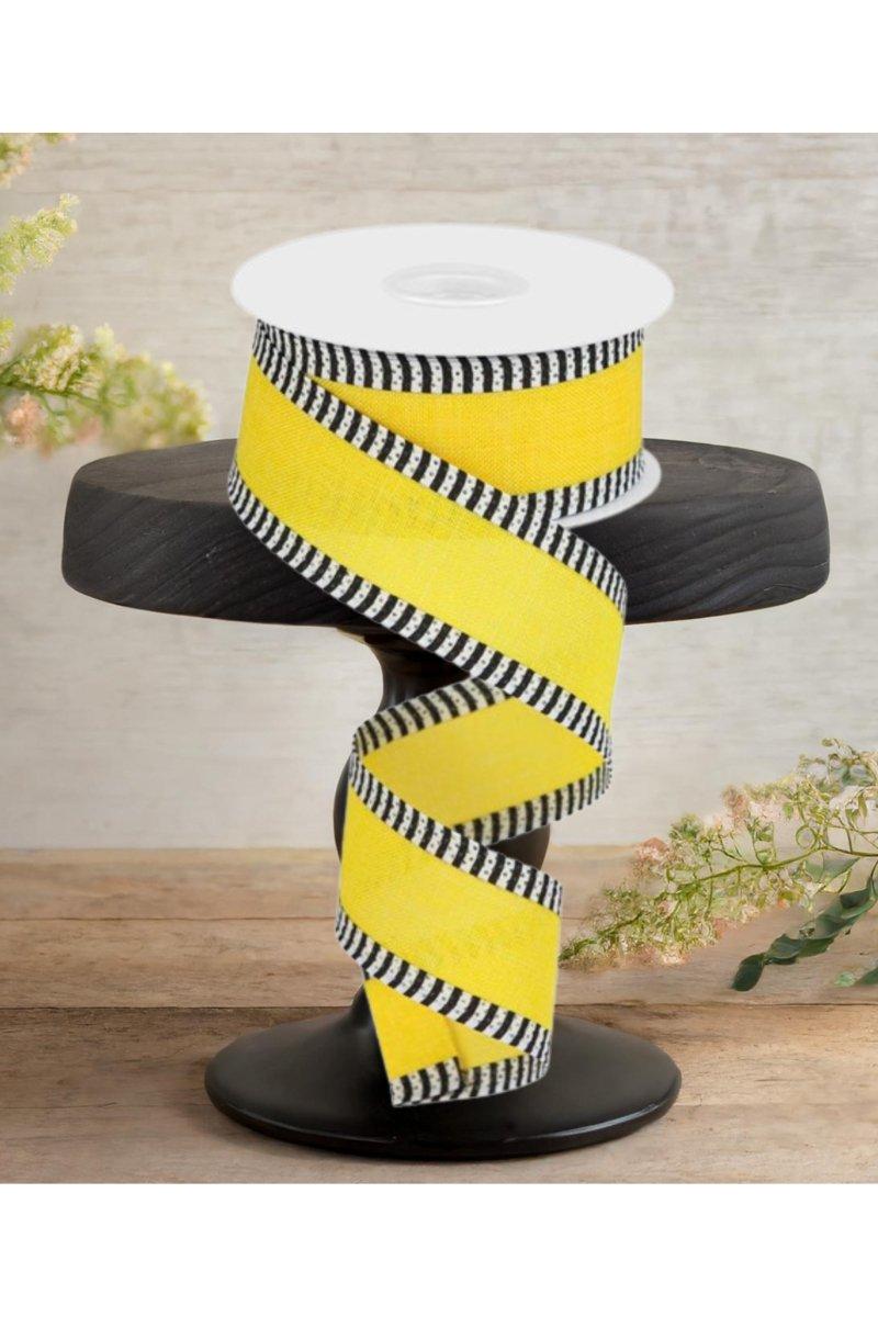 1.5&#x22; Royal Burlap Thin Stripe Ribbon: Sun Yellow (10 Yards)
