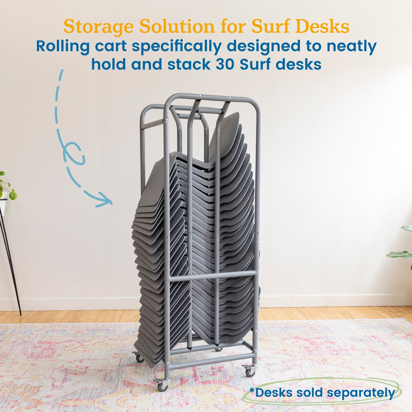 The Surf Storage Rack, Classroom Furniture, Silver
