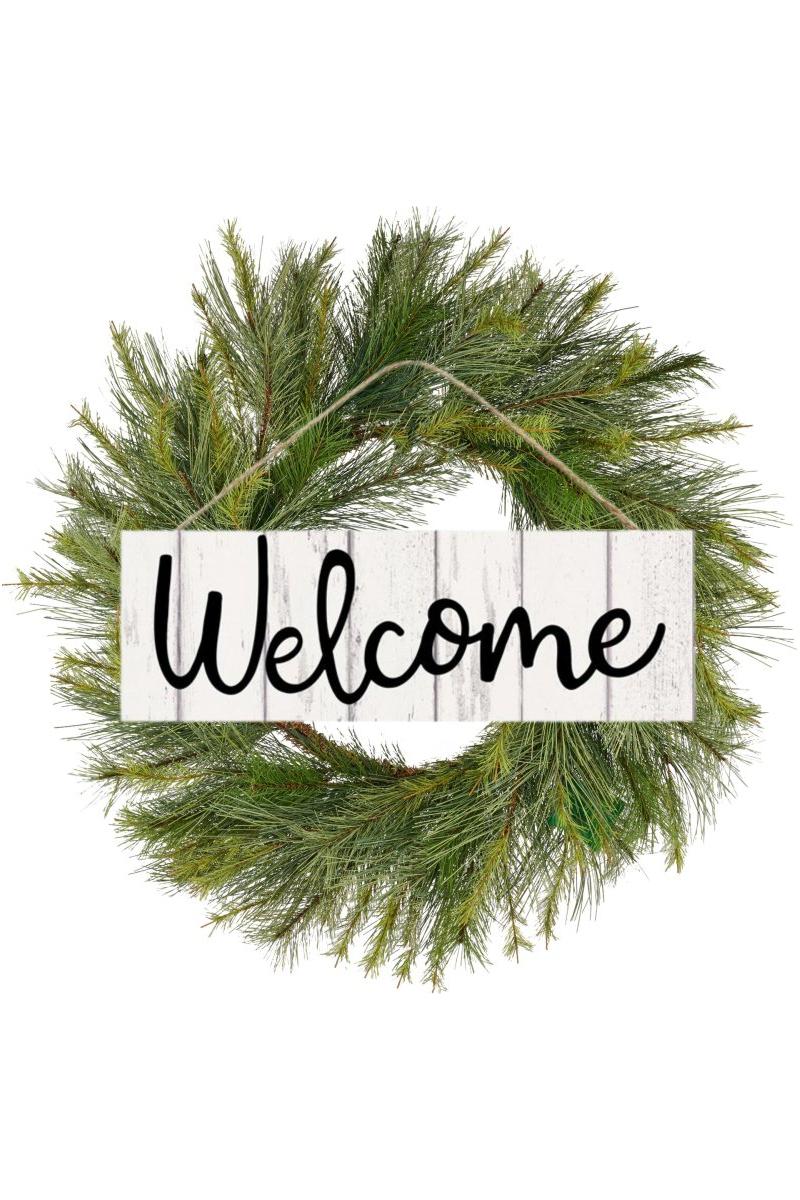 15&#x22; Wooden Sign: Rustic Welcome Fence