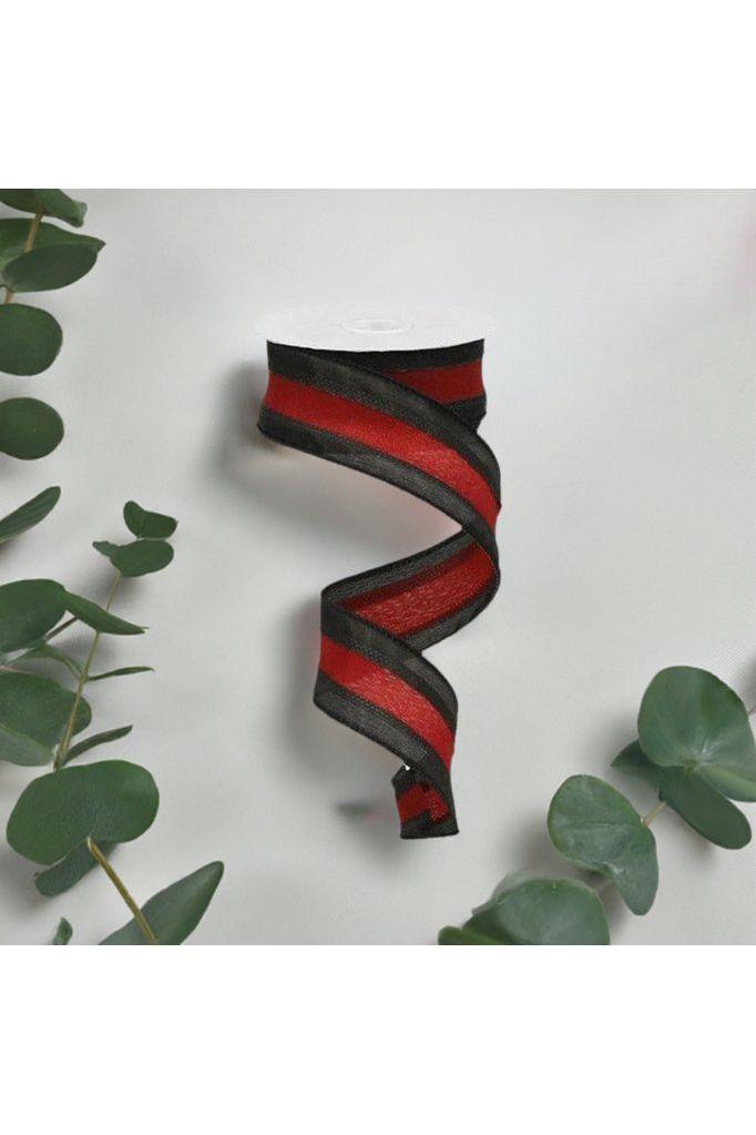 1.5&#x22; Satin Team Stripe Ribbon: Black &#x26; Garnet (10 Yards)