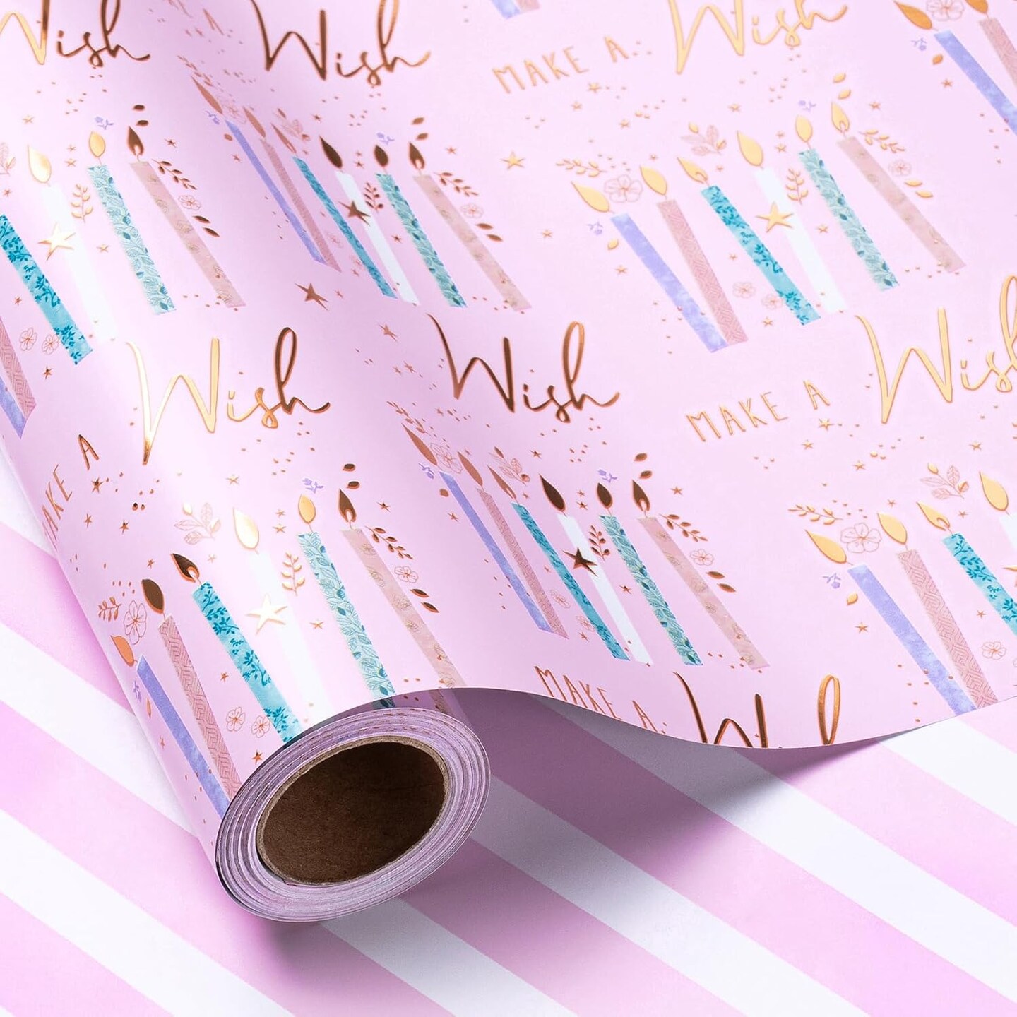 Reversible Birthday Wrapping Paper Roll 17 inches x 32.8 Feet