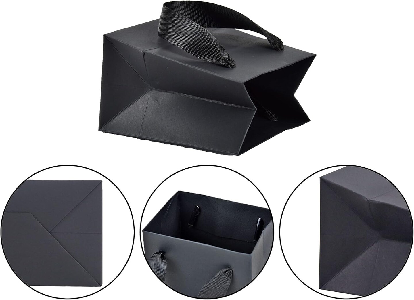 Black Paper Bags - Extra Small Matte Black Gift Bags