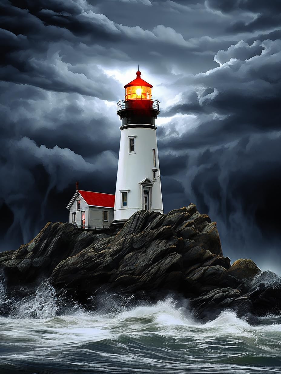Diamond Craft Painting Kits Lighthouse, 5D Diamond Gem Art