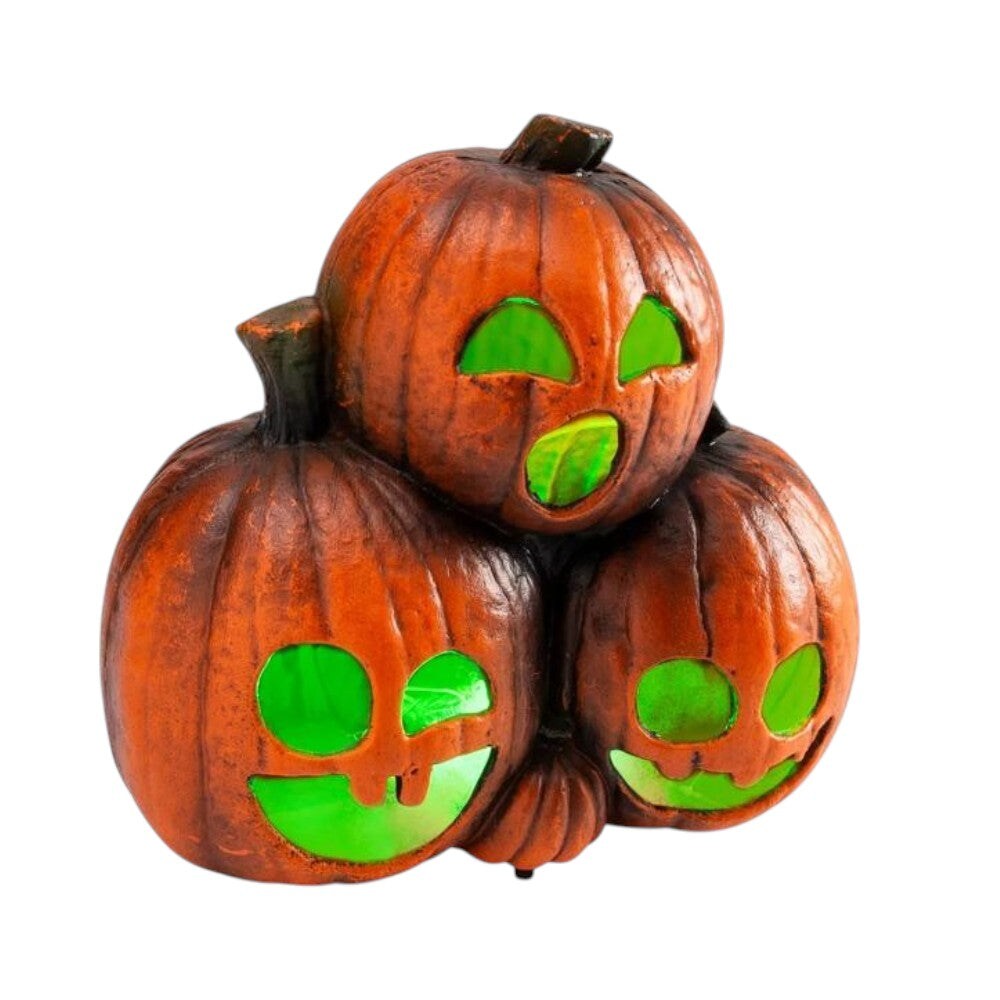 Michaels, 11.5" Animated LED Jack-O'-Lantern Trio with Sound – Category: Decor Pumpkins