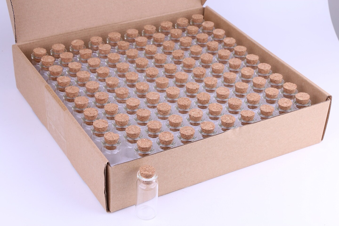 10ml Small Glass Bottles with Cork Stoppers,pack of 100 Vials Tiny Jars for DIY Art Crafts Projects Store Wishing Bottles Message Wedding Favors Gift