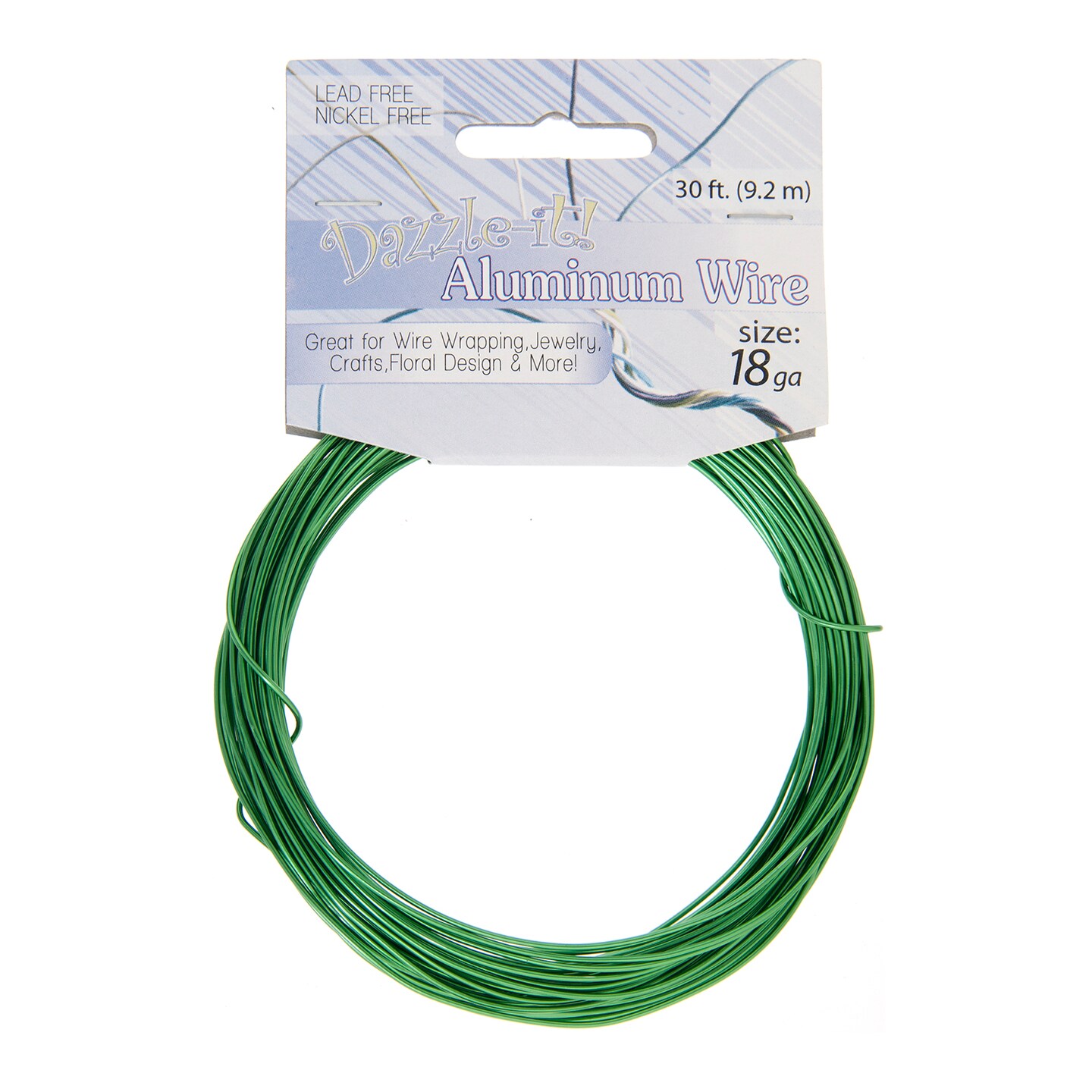 John Bead Green Aluminum Wire, 30ft