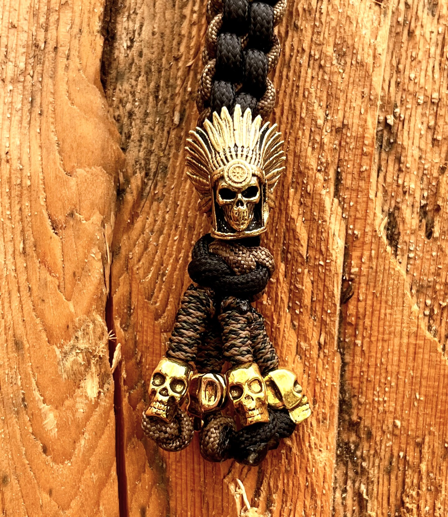 Lanyard Large Skull Beads 12Pcs Brass Skull Paracord Beads Knife