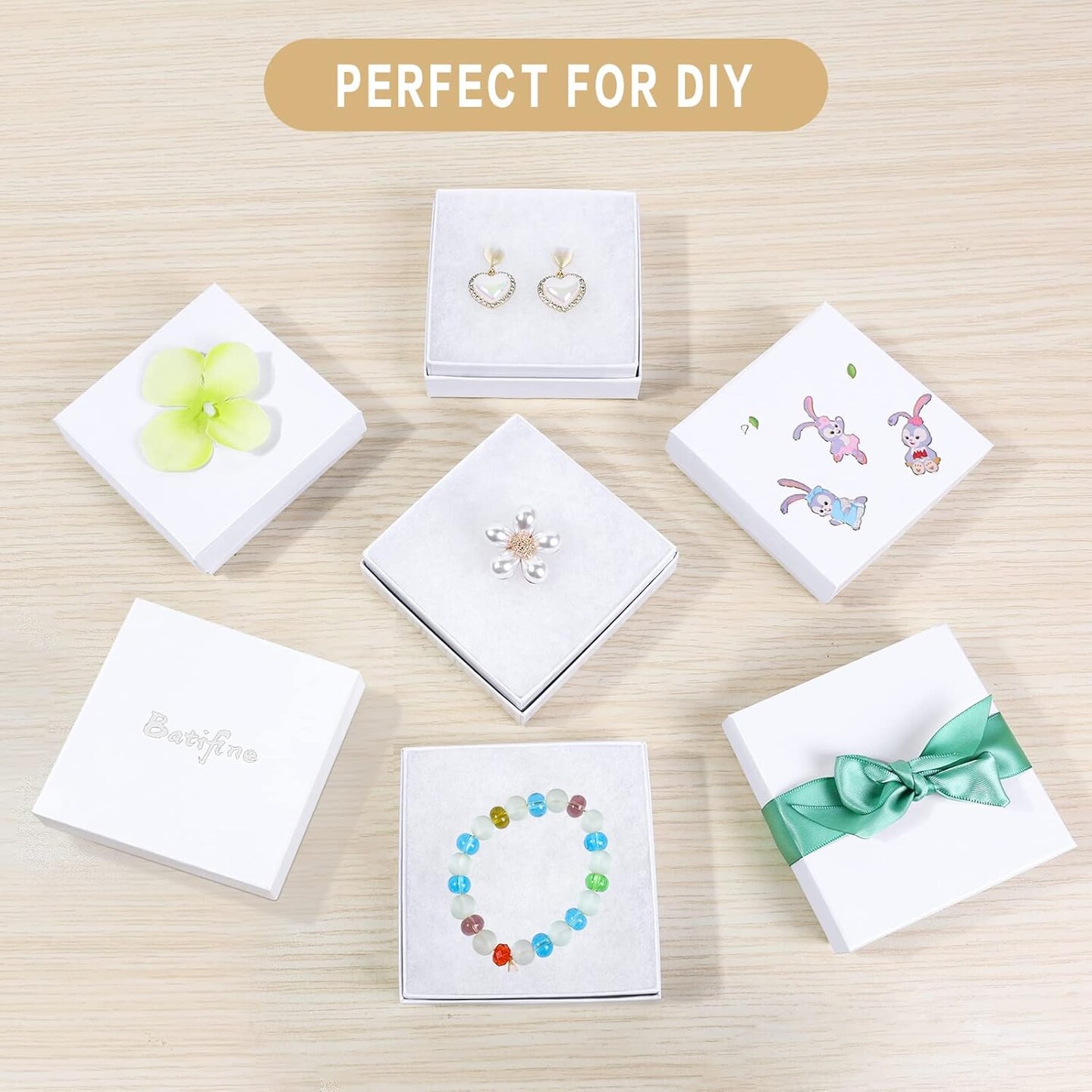 jewelry gift boxes, 20 Pack Small Gift Boxes with Lids for Necklace Ring Bracelet Earring Display Box, Jewelry Box Bulk White