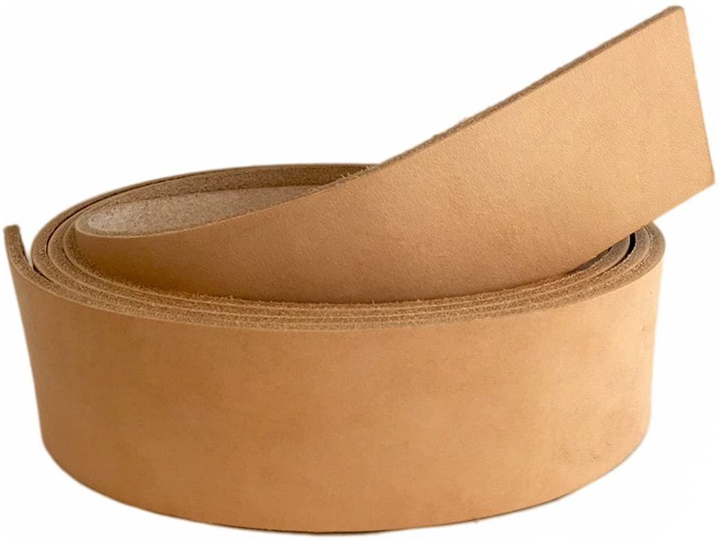 European Leather Works 9-10 oz. 3.2-4mm Vegetable Tanned Cowhide Leather Strip Sizes 1&#x22; to 3&#x22; Width X 84&#x22; Length