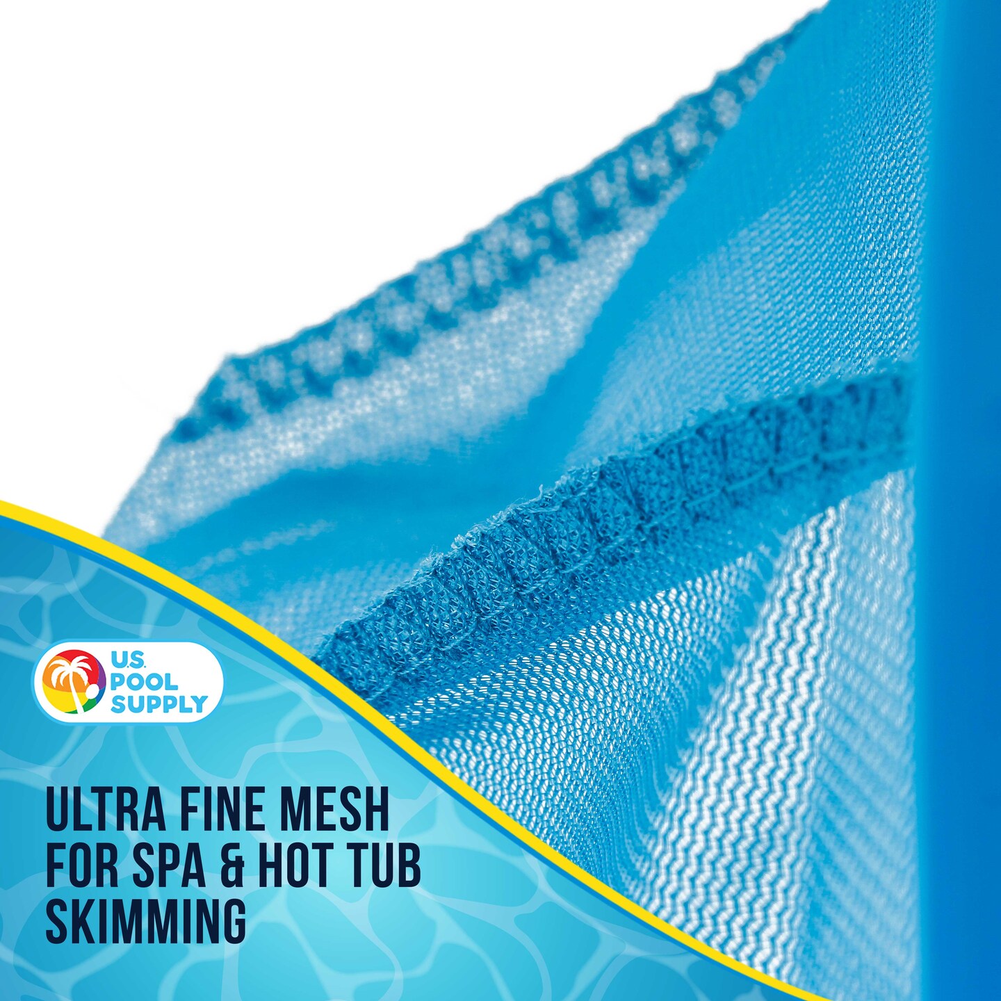 U.S. Pool Supply&#xAE; Professional Spa, Hot Tub, Pool Hand Leaf Skimmer Net with 12&#x22; Aluminum Pole - Deep Ultra Fine Mesh Netting Bag Basket, Clean the Finest Debris