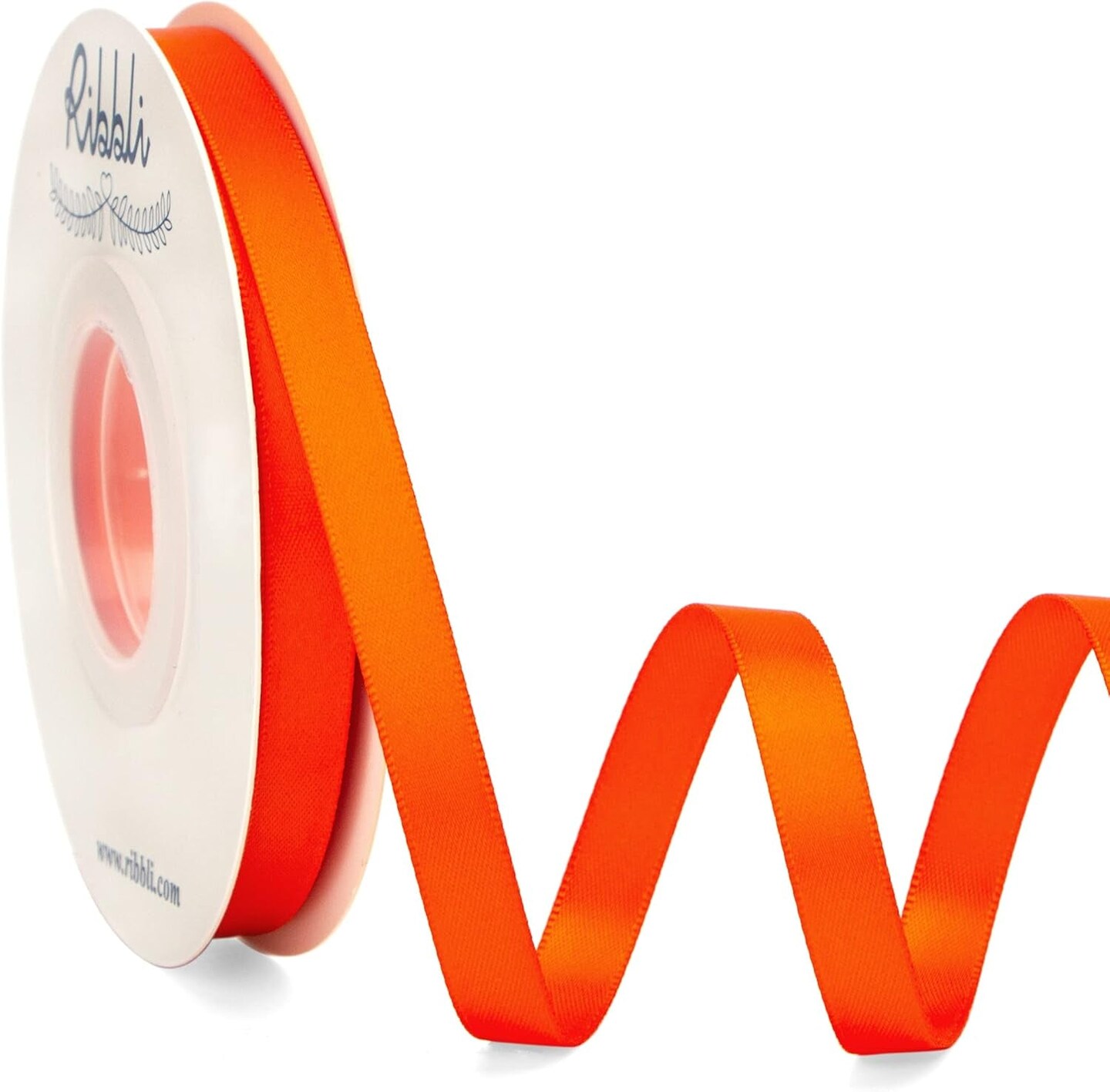 Double Faced Torrid Orange Satin Ribbon,3/8” X Continuous 25 Yards,Use ...