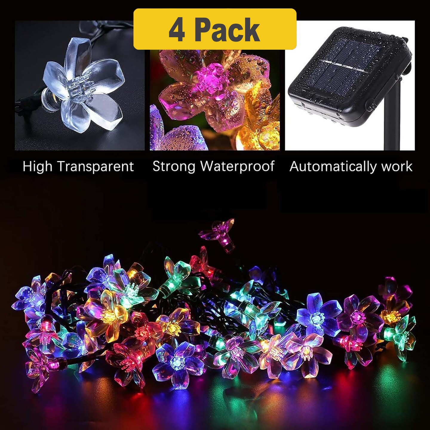 50 LED Solar Flower String Light