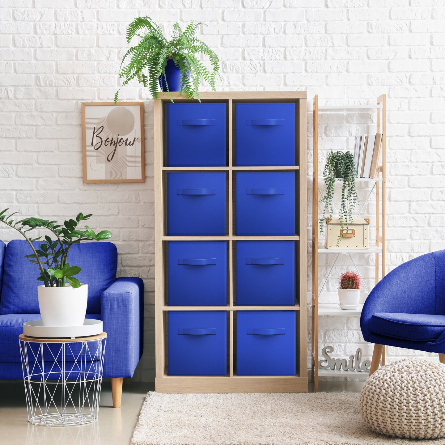 Sorbus Large 13" Storage Bins - 8 Pack Sturdy Collapsible Fabric Storage Cubes with Handles