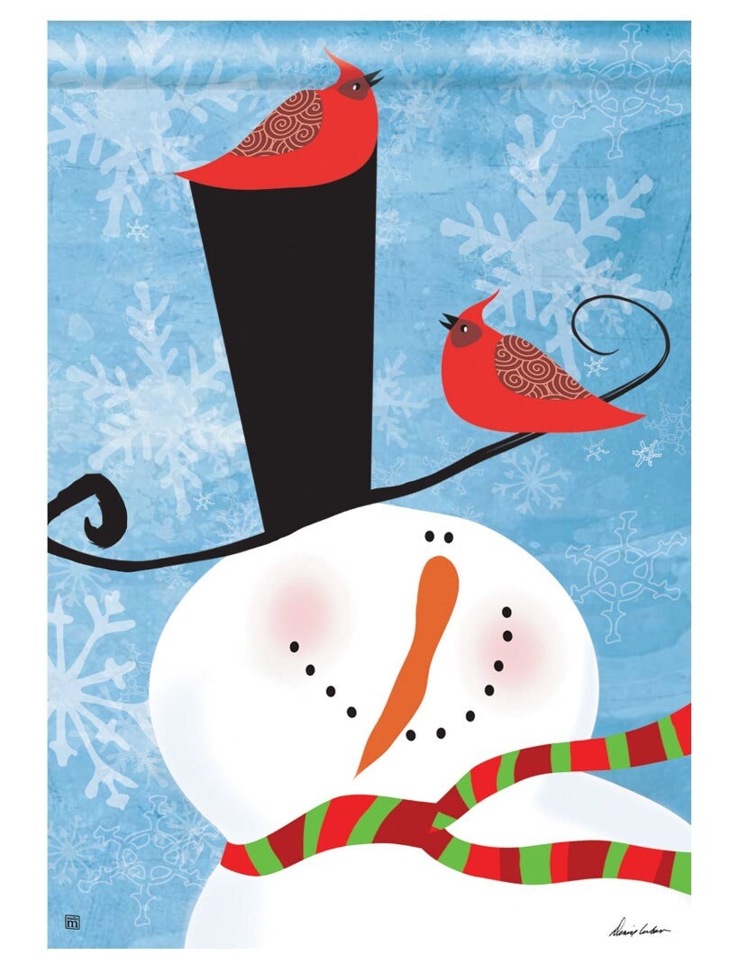 Snowman Whimsy Garden Flag