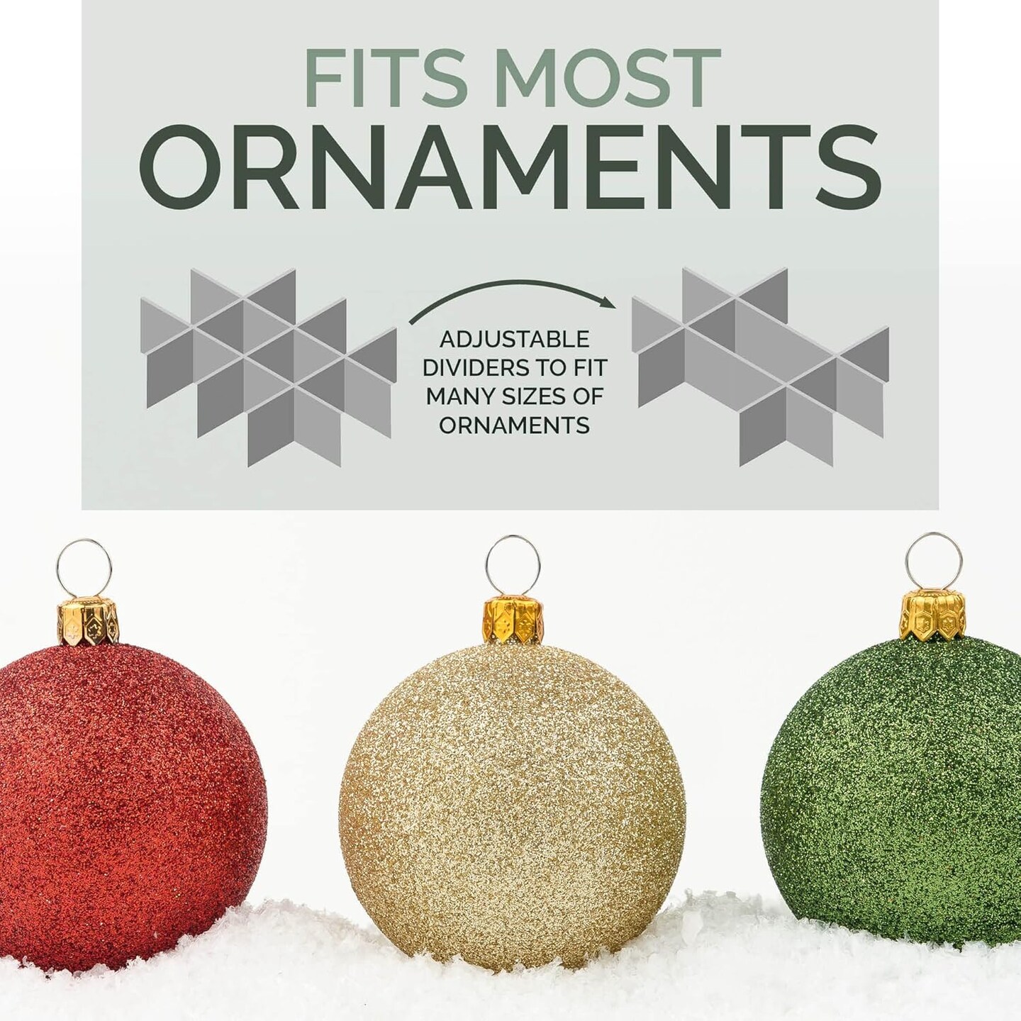 Christmas Ornament Storage Container Box with Dividers - Stores up to 72-3&#x22; Ornaments - Large Christmas Ball Storage Container Bins with 3 Removable Trays with Separators.