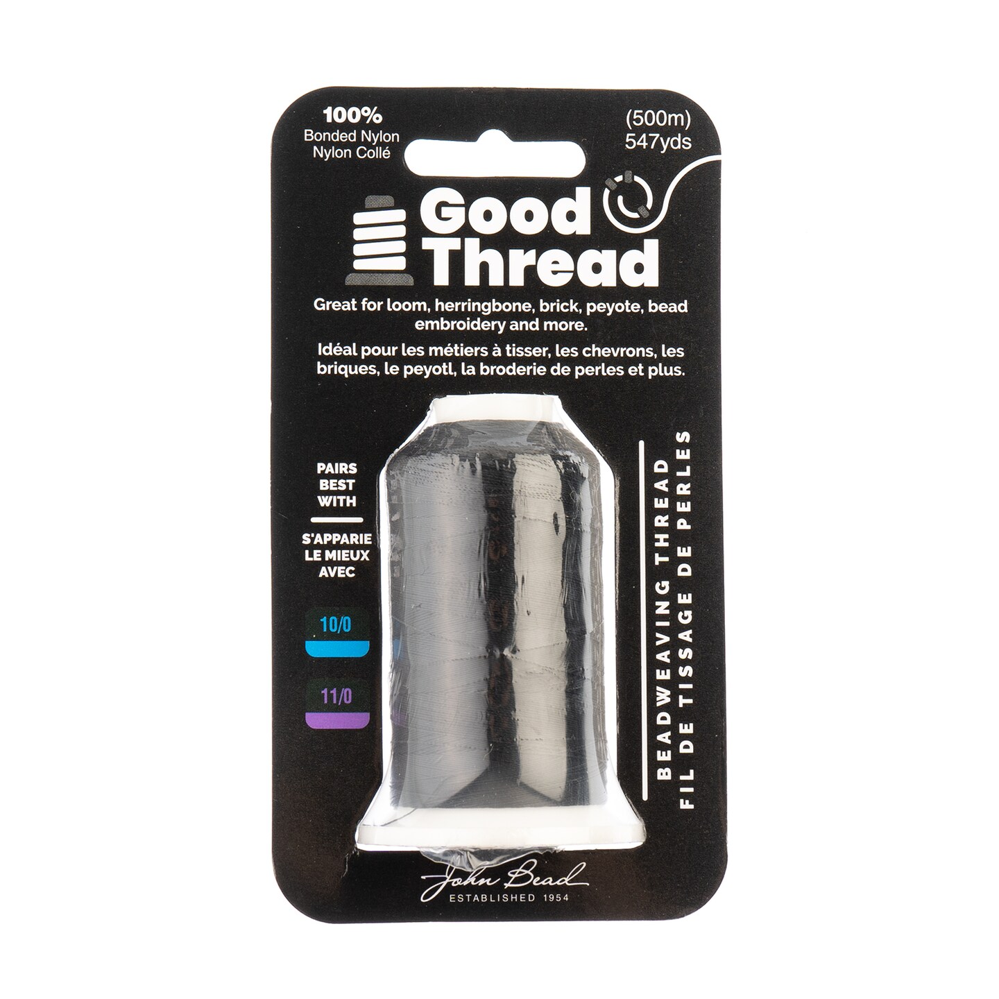 Good Thread Black Beadweaving Nylon Thread, 547yds