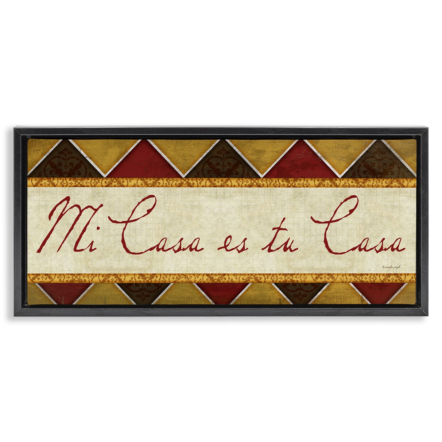 Stupell Industries Bienvenida Mi Casa Tu Casa Framed Floater Canvas Wall Art