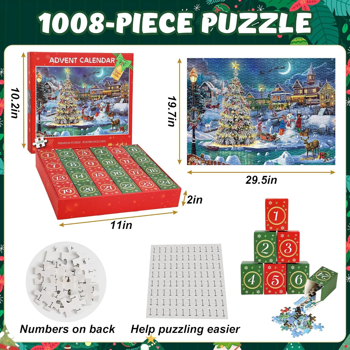 Advent Calendar Christmas 1008 Pieces Jigsaw Puzzle