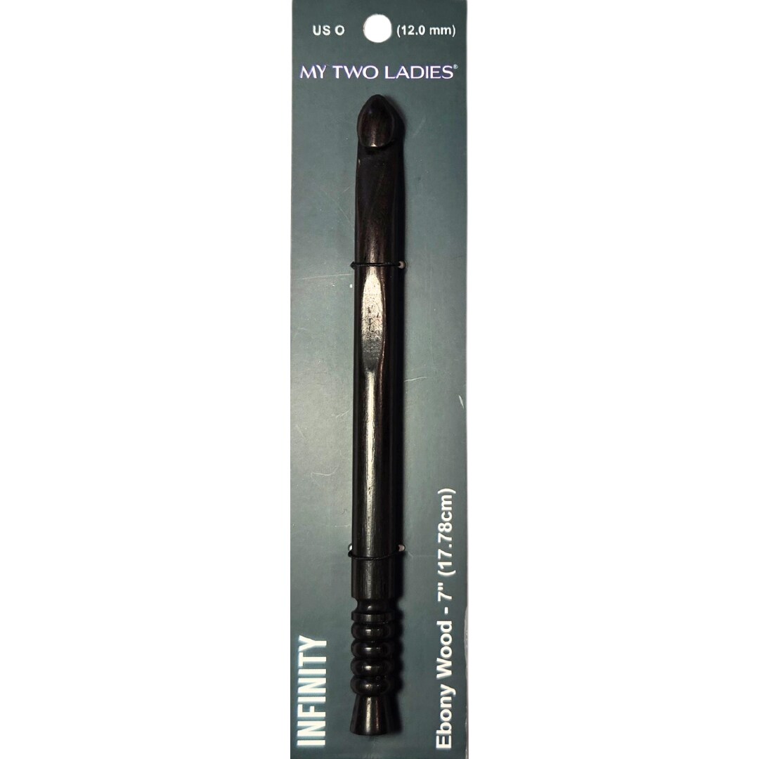 My Two Ladies | Infinity | Crochet Hook | Ebony | w/thumb print | 12 Sizes