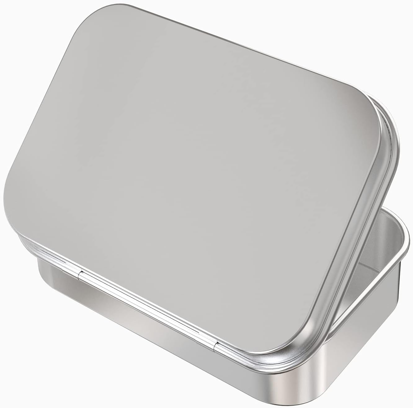 2 Pcs Metal Hinged Tin Box Container Mini Portable Small Storage Container Kit Tin Box Container