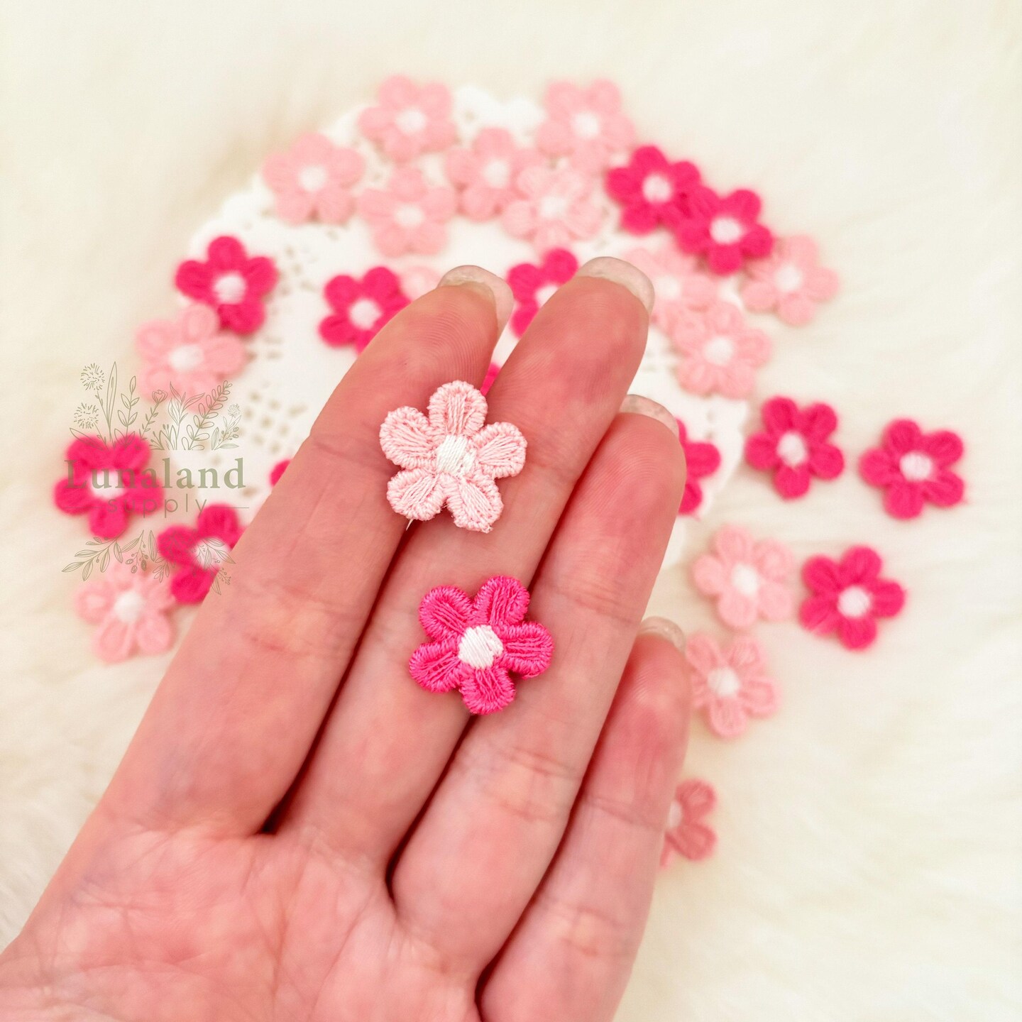 Pink Mix Mini Daisy 15mm 20pcs, Sakura Flowers, Embroidery