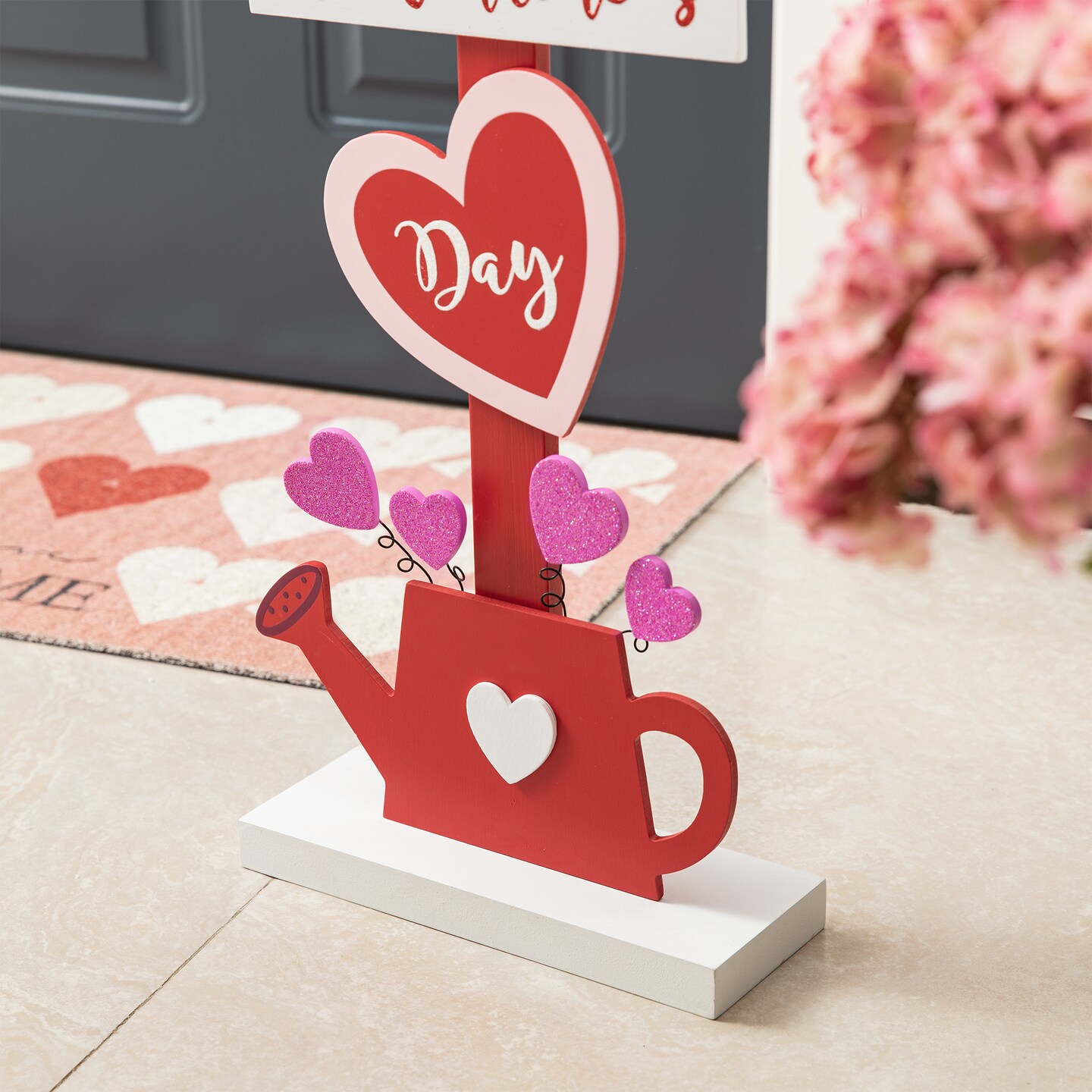 35.75&#x22;H Valentine&#x27;s Wooden Heart &#x26; Love House Porch Decor