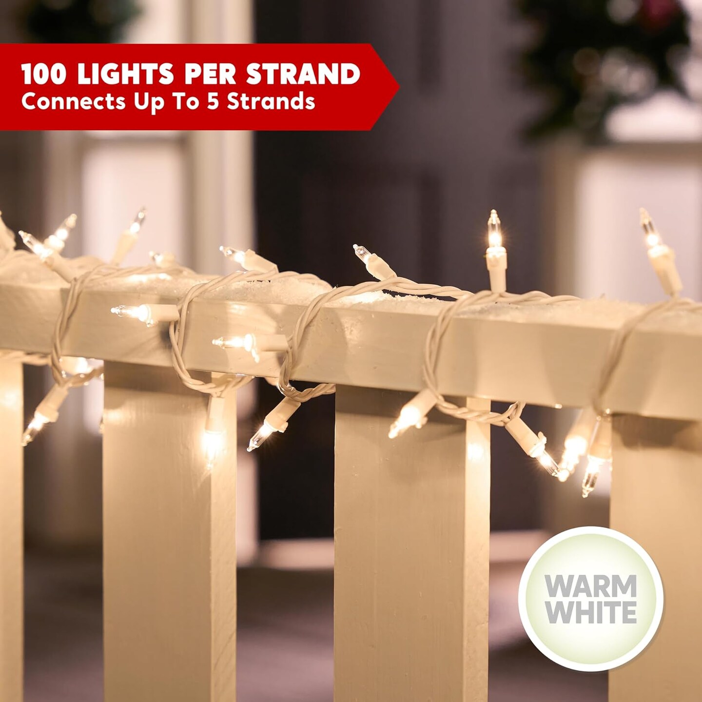 Clear Christmas Lights Outdoor, 100 Count Christmas Tree Lights Indoor Warm White, 21.5FT White Wire String Lights, Xmas Lights Decorations for Holiday Event Wedding Party Decor