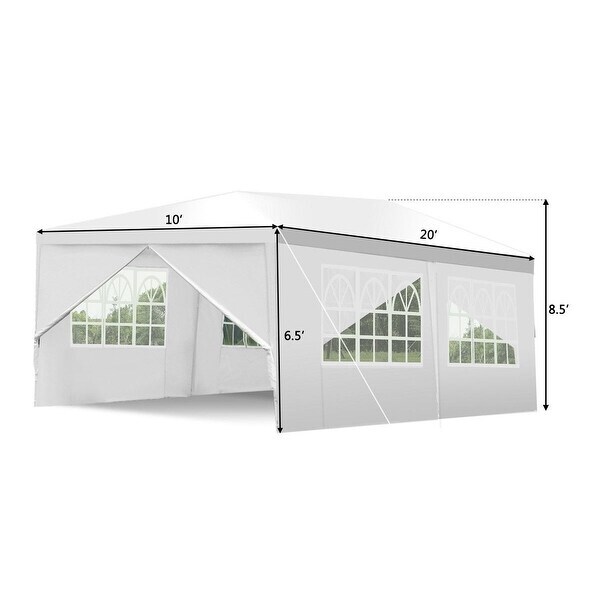 10 x 10 Feet White Heavy Duty Party Wedding Canopy Tent with 2 Zipper Doorway