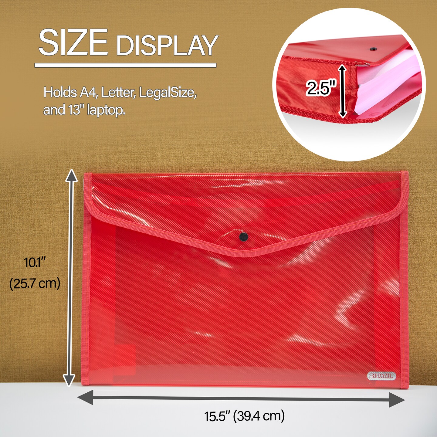 BAZIC Document Holder V-Flap Legal Size