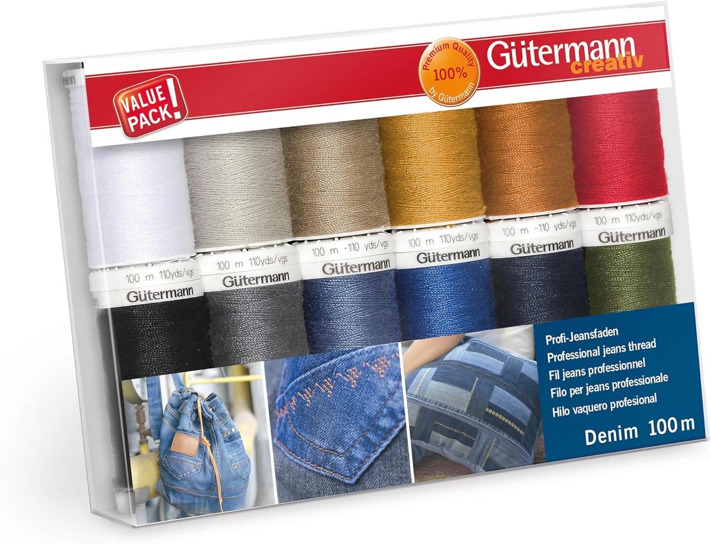 Gutermann Professional Jeans/Denim thread 12 Spools of 100m