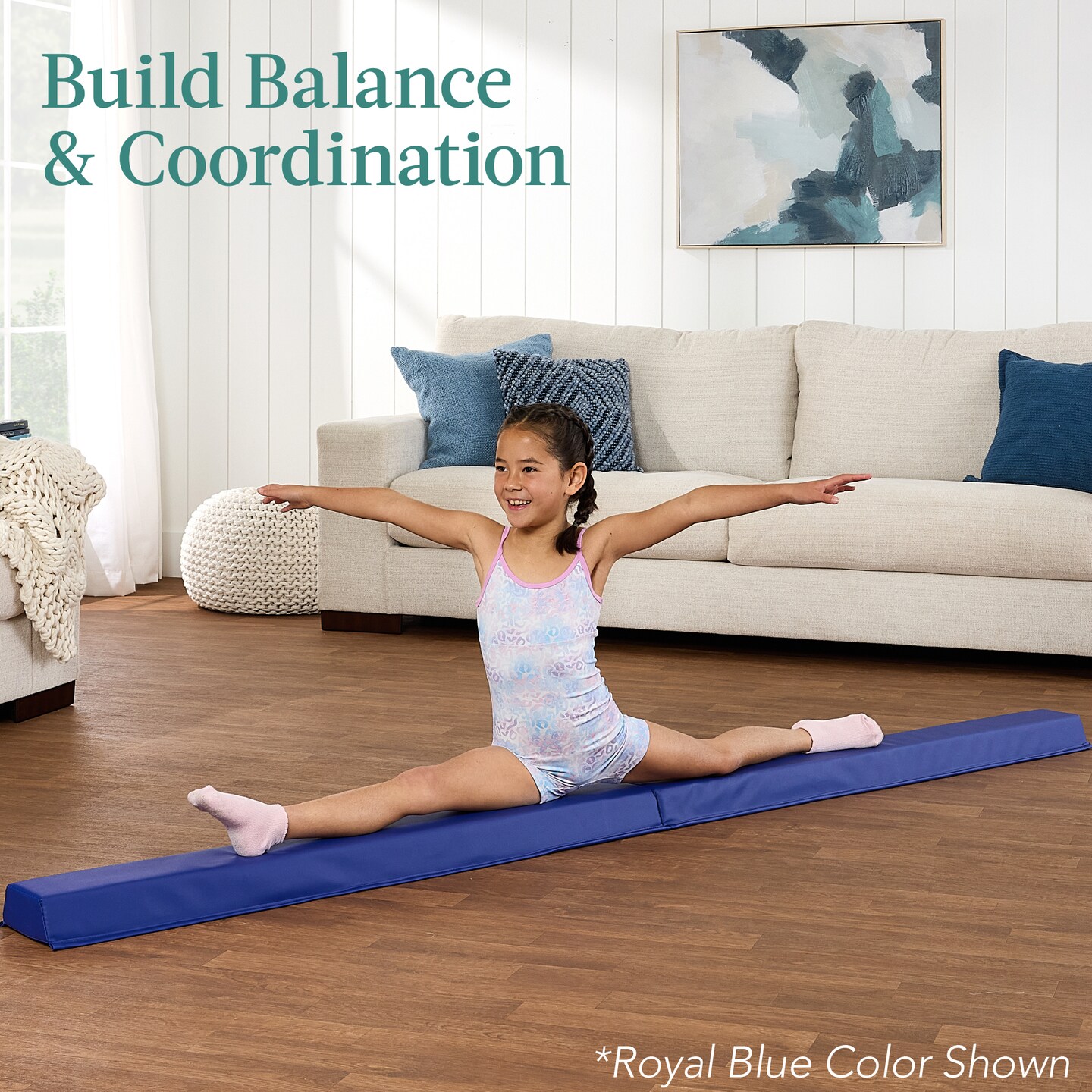 Best Choice Products 9ft Folding Medium-Density Foam Floor Balance Beam for Gymnastic and Tumbling