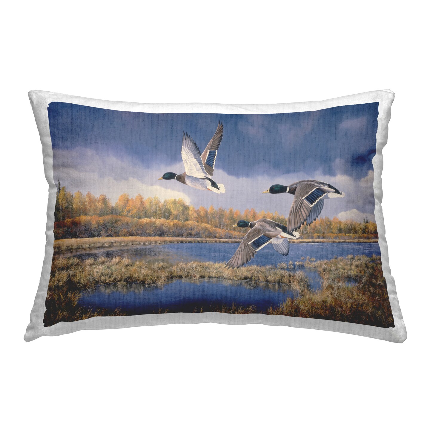 Ducks Heading South Decorative Printed Throw Pillow Design by Andrew Kiss, 14 x 7 x 20