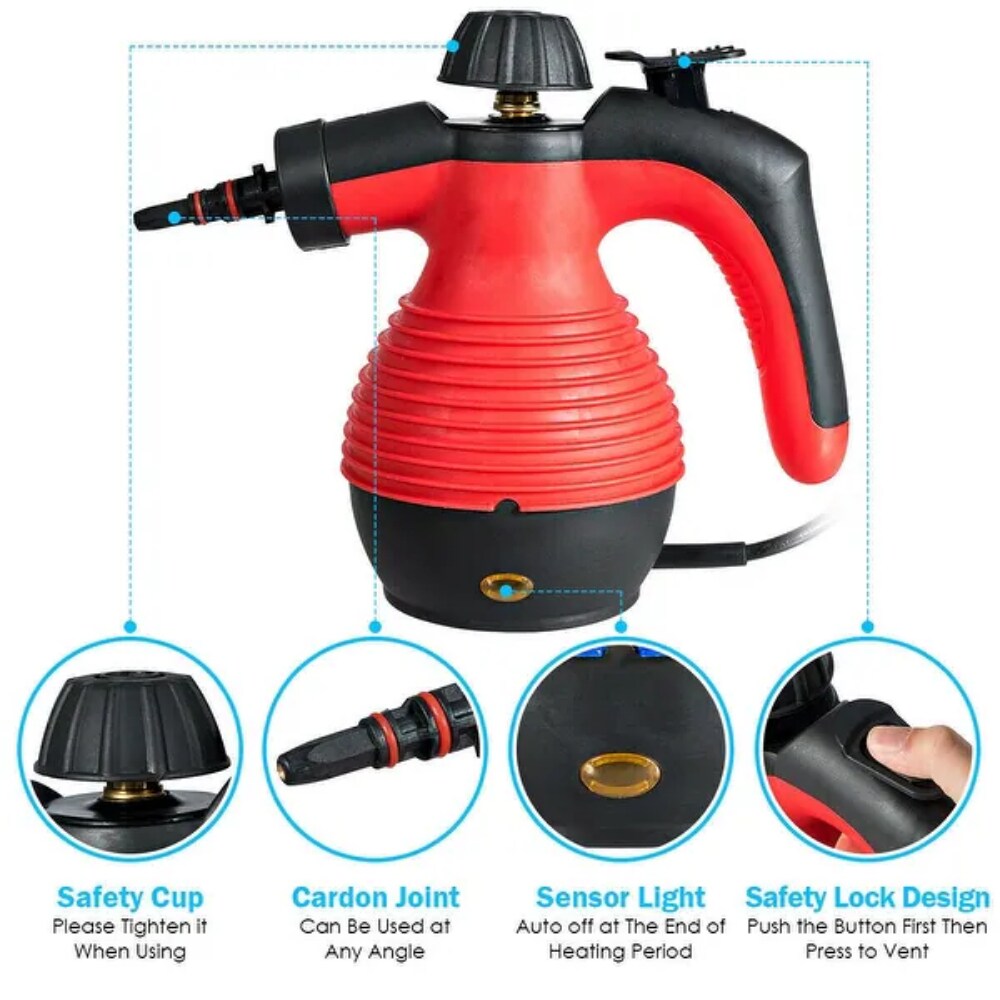 1050W Multi-Purpose Handheld Pressurized Steam Cleaner