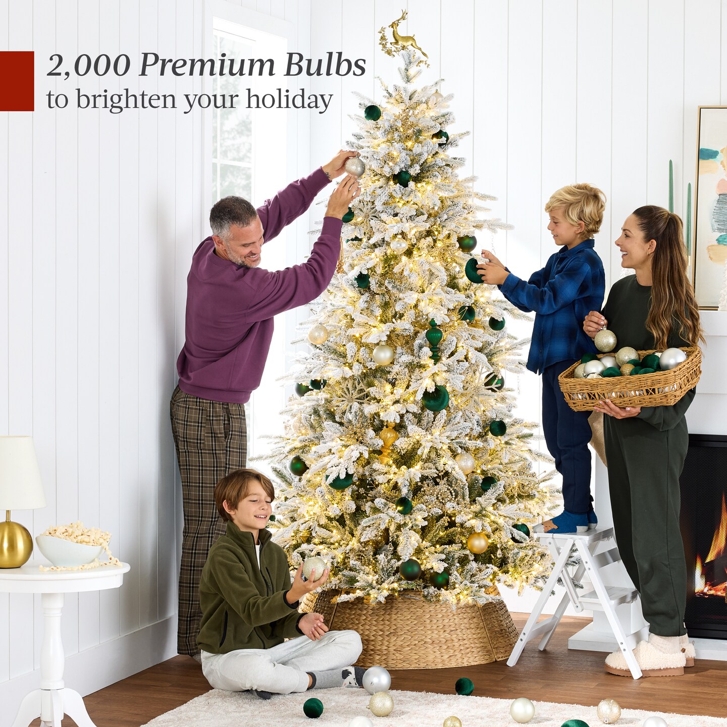 Best Choice Products Pre-Lit Flocked Full Aspen Noble Fir Christmas Tree w/ 2-in-1 Twinkling Micro LED Lights
