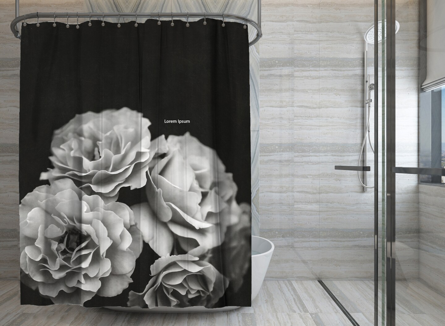 Americanflat 71&#x22; x 74&#x22; Shower Curtain, Moody Roses by Chaos &#x26; Wonder Design